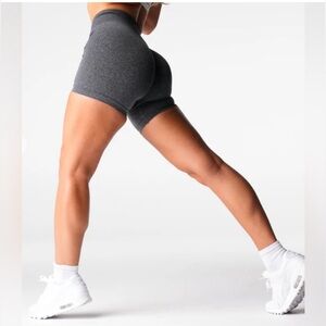 NVGTN Black Speckled Mid Rise Pro Seamless Short Sz M